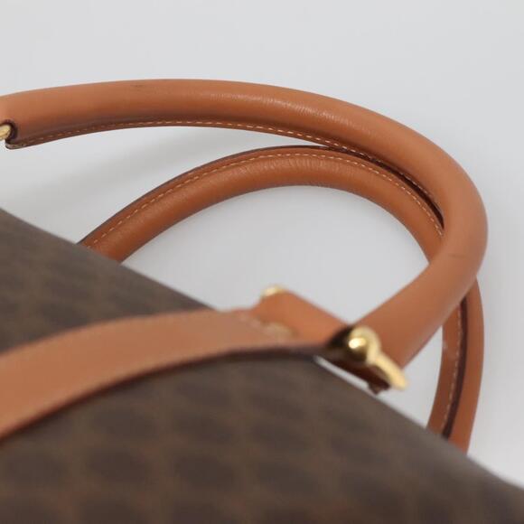CELINE Macadam Canvas Hand Bag Pvc Leather Brown Gold - Picture 8 of 12